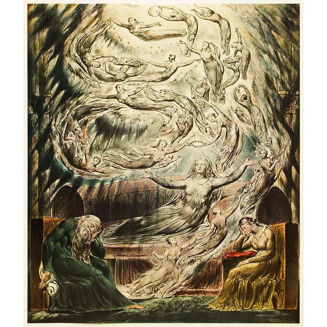 Paper 1956 After William Blake "The Dream of Queen Katharine", Vintage Full-Color Print For Sale - Image 7 of 8