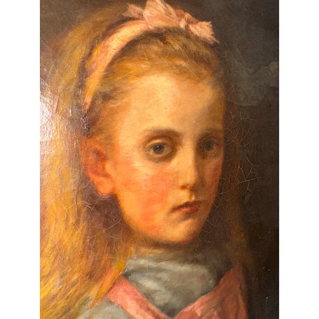 “Alice in Wonderland” Portrait, Oil Painting, Circa 1800s For Sale - Image 10 of 12