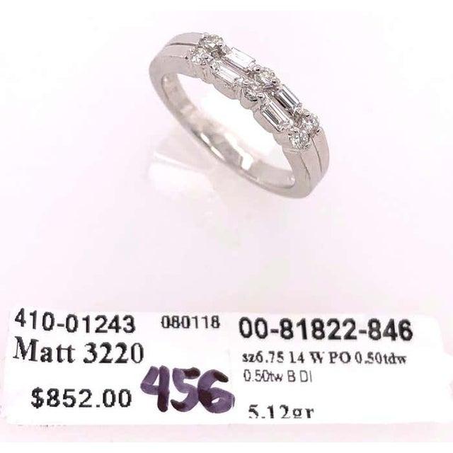 14 Karat White Gold Diamond Wedding Bridal Anniversary Band Ring 0.50 Total Diamond Weight. Size 6.75 5.12 grams total weight