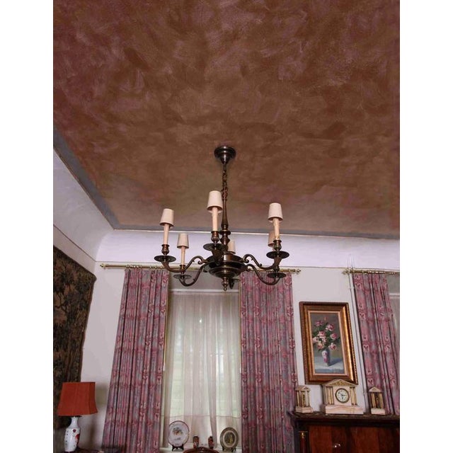 Empire Bronze 6-Arm Chandelier For Sale - Image 6 of 7