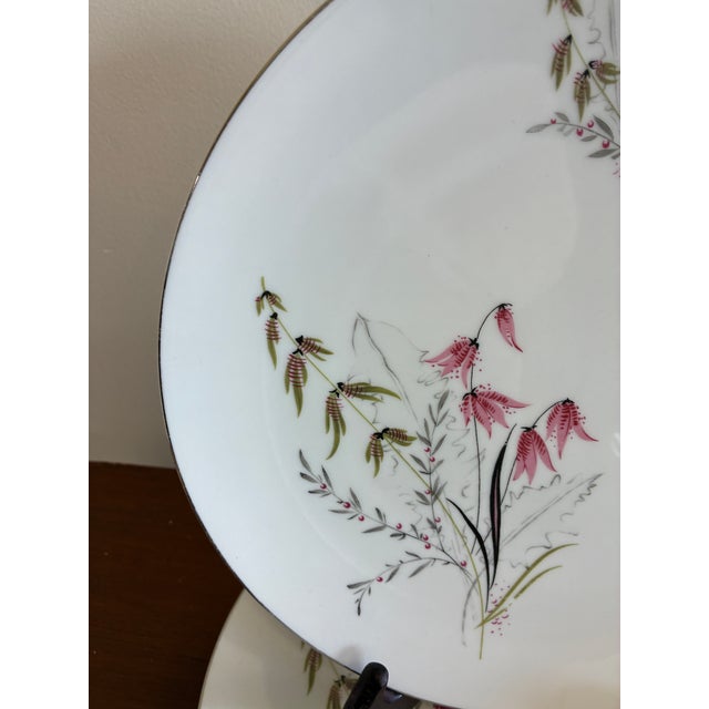Pink Vintage Royal Duchess Mountain Bell Pink Floral Dinner Plates, Set of 2 For Sale - Image 8 of 12