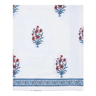 Nargis Twin-XL Bed Orange & Blue Flat Sheet For Sale