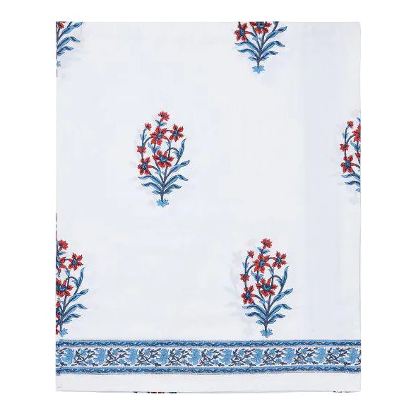 Nargis Twin-XL Bed Orange & Blue Flat Sheet For Sale