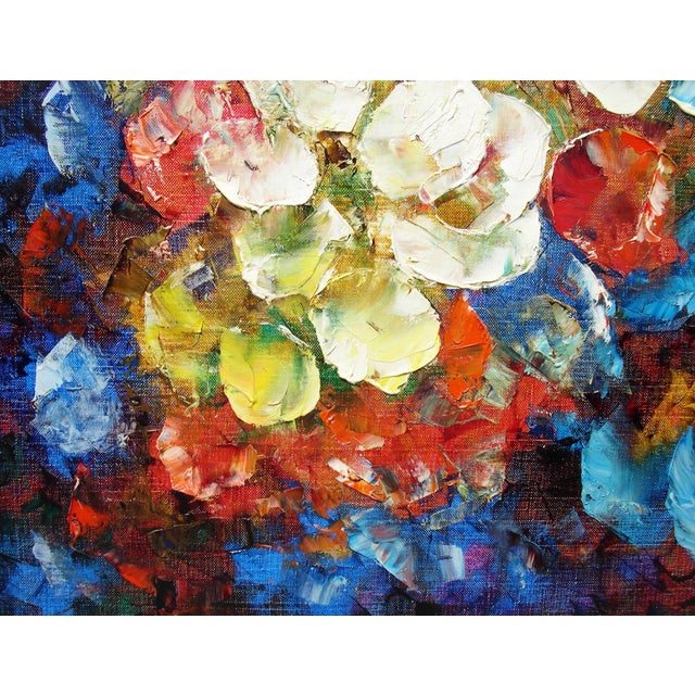 1960s Hermann Dieste, Flowers, 1960s, Oil Painting on Canvas For Sale - Image 5 of 10