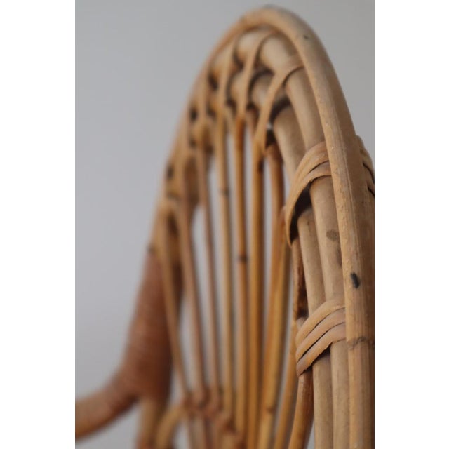 1970s Italian Rattan & Bamboo Peacook Chair, 1970s For Sale - Image 5 of 18