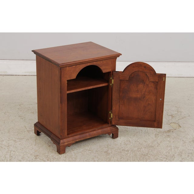 1980s Bartley Collection Cherry Chippendale 1 Door Spice Cabinet For Sale - Image 5 of 17
