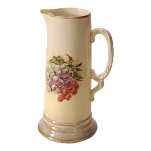Vintage Limoges Style Pitcher With Grape Motif