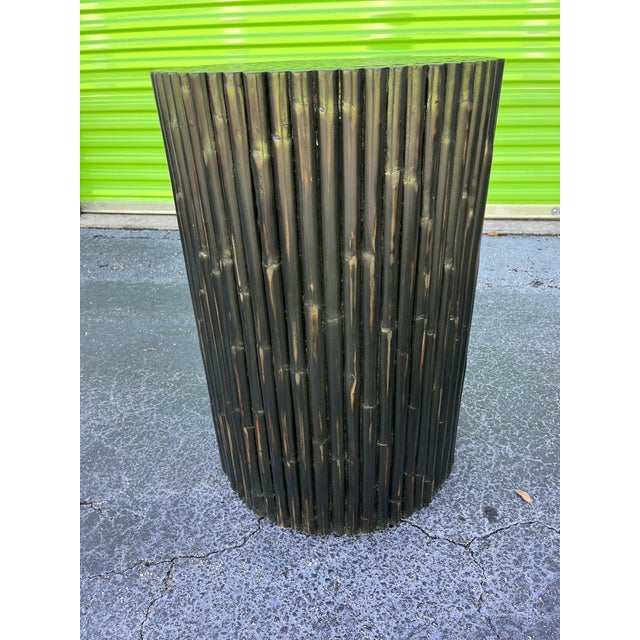 Bamboo Table Base in the Style of McGuire, Expresso Color Chairish