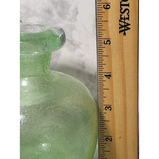 Vintage Pulegoso Style Blown Glass Green Apothecary Jar For Sale - Image 9 of 12