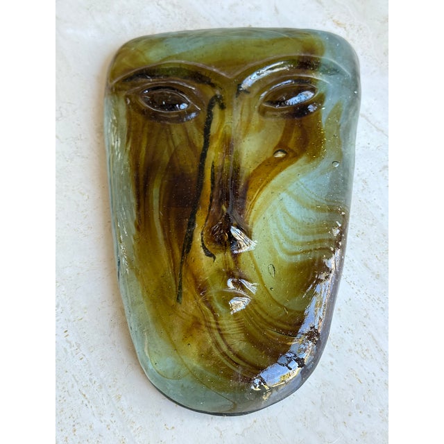 Kosta Boda Erik Hoglund for Kosta Boda Attributed Glass Face Mask Sculpture For Sale - Image 4 of 10