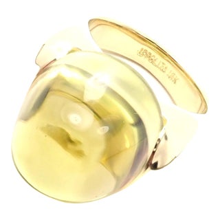 Ippolita 18k Yellow Gold Lemon Citrine Ring, size 6 For Sale