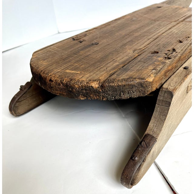 Antique Early 1900s Handcrafted Primitive Wood Sled For Sale - Image 11 of 12