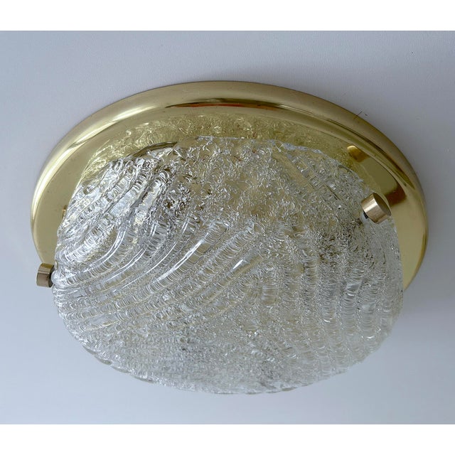 Metal Vintage Murano Glass Flush Light from Hillebrand, 1970s For Sale - Image 7 of 18