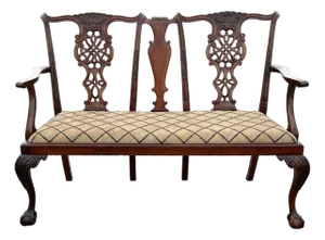 Vintage 1940’s Mahogany Chippendale Settee