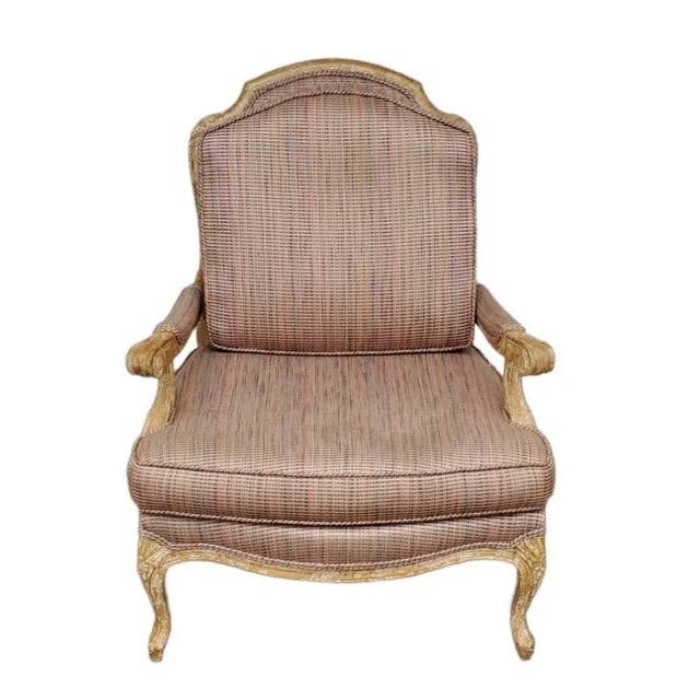 Gorgeous pair of light toned French Country Armchair Slight white wash highlights.