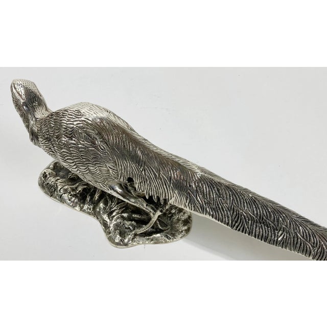 Antique Victorian Silver Plate Pheasant Sculptures, a Pair For Sale In Kansas City - Image 6 of 12