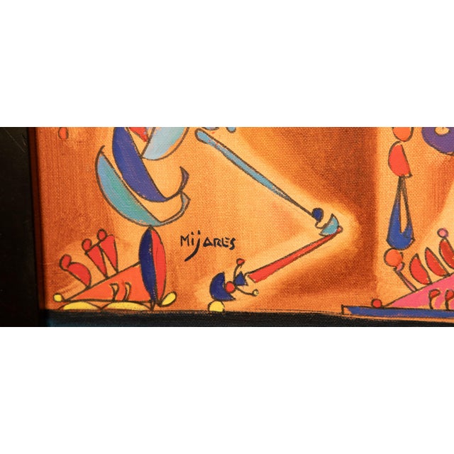 Abstract 1980s Jose Maria Mijares - Oil on Canvas - Coa - 20 1 /2" W X 26 1/2" H For Sale - Image 3 of 5