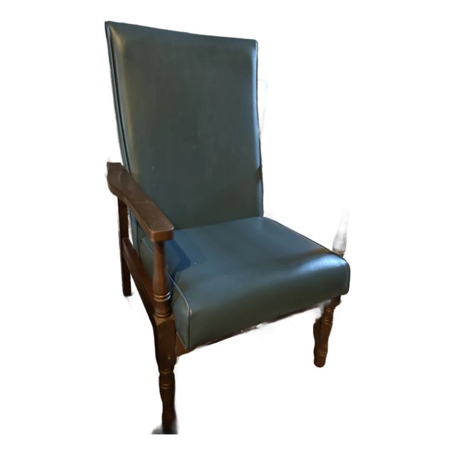 Teal Vinyl Vintage Chair For Sale
