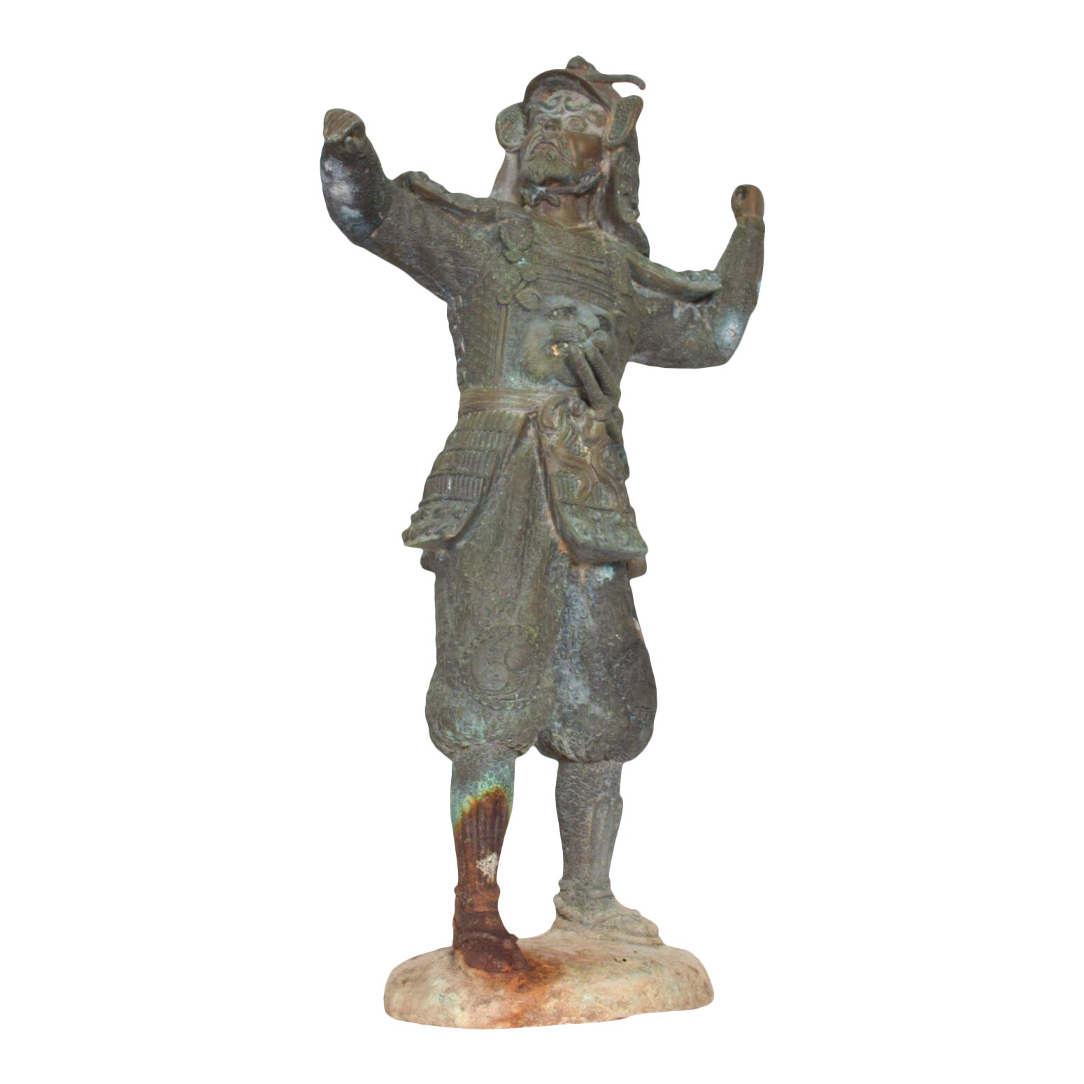 Fine Chinese Statue Warrior Terracotta Army Xian in Carved Bronze