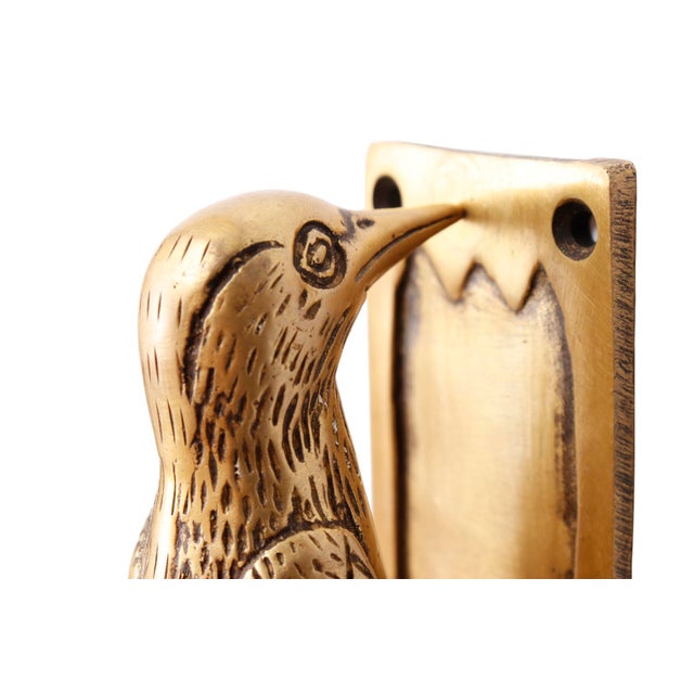 2020s Brass Woodpecker Door Knocker For Sale - Image 5 of 6