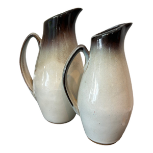 Vintage Peter Pots Pottery Peace Dale Stoneware Pitcher – Handcrafted Rhode Island Studio Pottery, Two-Tone Glaze