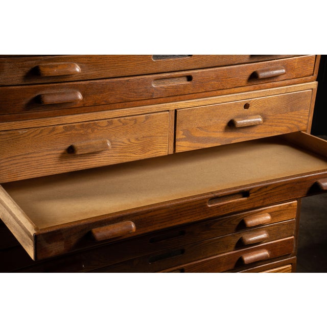 Industrial Antique Four Section Flat File by Hamilton For Sale - Image 9 of 12