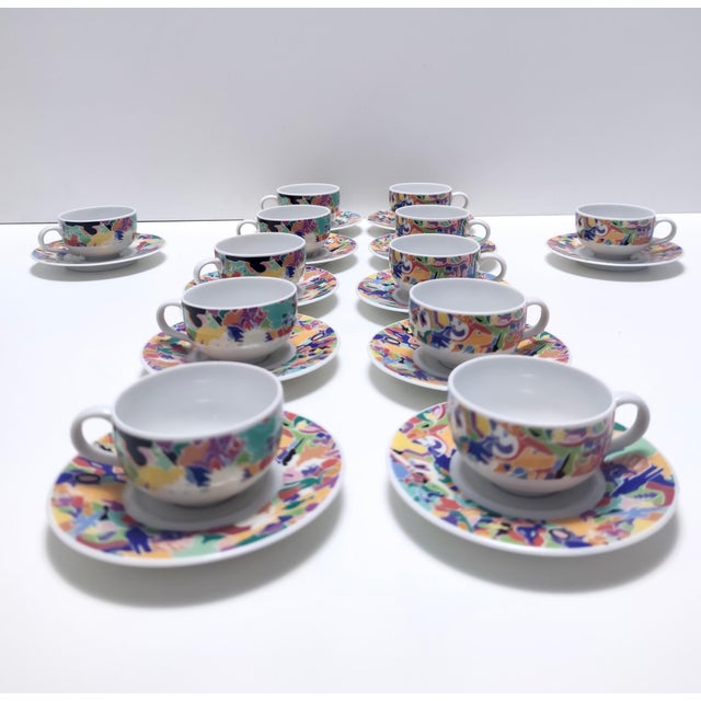 Ceramic La Bella Tavola Breakfast Service attributed to Ettore Sottsass for Alessi, 1993, Set of 26 For Sale - Image 7 of 18