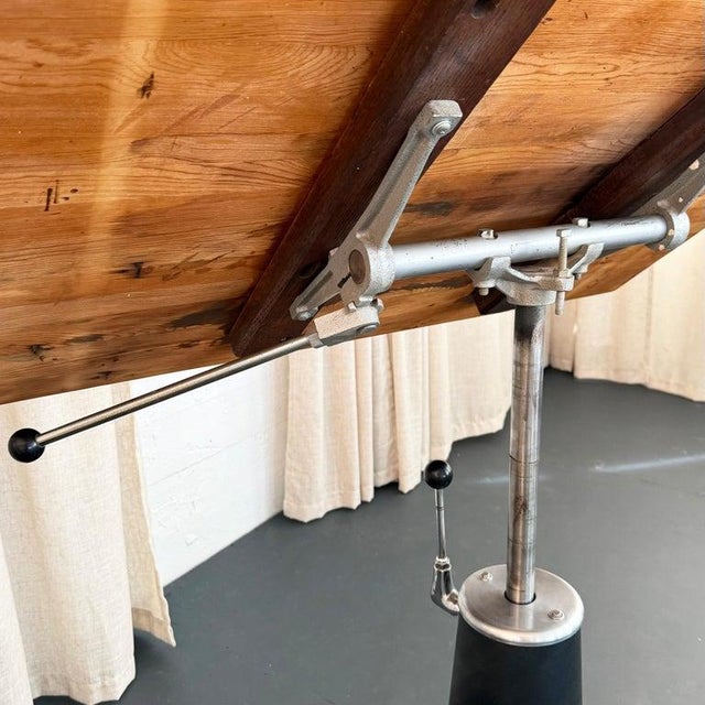 1950s Mid-Century Hydraulic Pump Pedestal Drafting Table by Belmont For Sale - Image 9 of 11