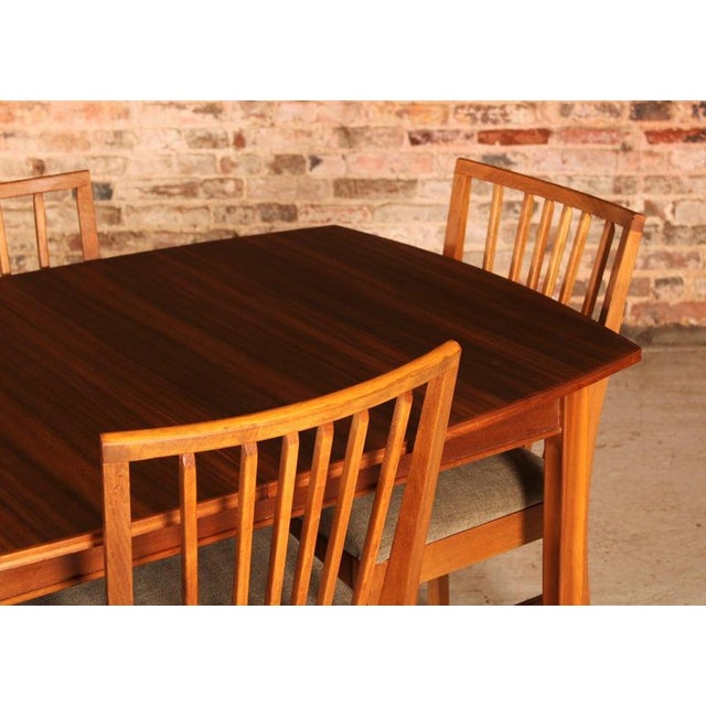 Mid-Century Extendable Walnut Dining Table and Chairs from Vanson, 1950s, Set of 5 For Sale - Image 4 of 18