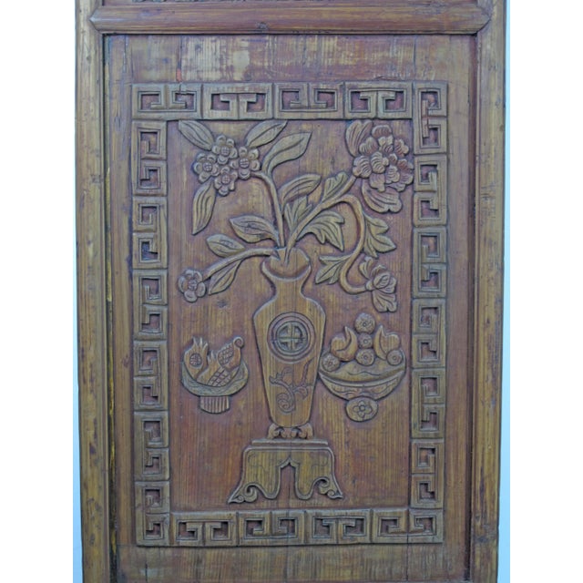 1922 Hand Carved Wall Hanging Panels - a Pair For Sale - Image 4 of 6