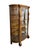 Antique American Tiger Oak Bowfront Curio Cabinet With Bent Glass, C. 1900 For Sale - Image 4 of 13