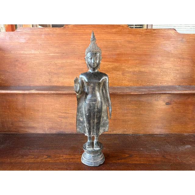 Burmese Artist, Mandalay Style Standing Buddha, Early 20th Century, Bronze For Sale - Image 15 of 15