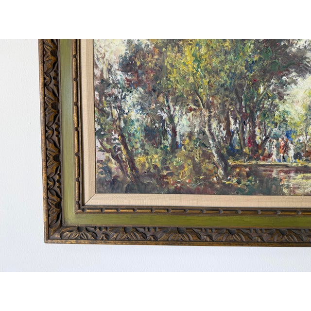 Wood 1960s Vintage Impressionist Abstract Landscape Oil on Canvas Painting, Framed For Sale - Image 7 of 12