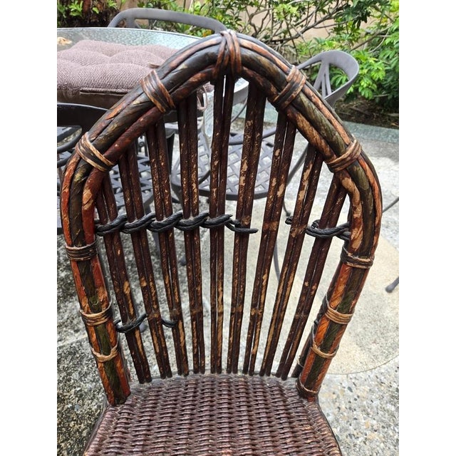 Brown Early 20th Century Rare Signed Karpen Furniture Arts & Crafts Woven Reed Desk & Chair For Sale - Image 8 of 14