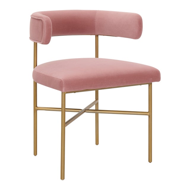 Kim Blush Performance Velvet Chair For Sale