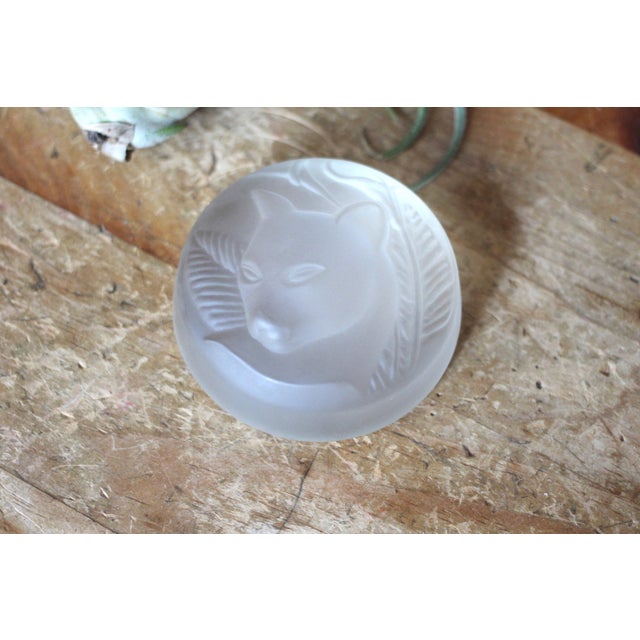 Transparent 1970s Art Deco Style Glass Panther Paper Weight For Sale - Image 8 of 8