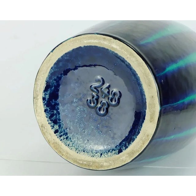 Mid-Century Model No. 248-38 Europ Line Vase in Blue and Emerald Green from Scheurich, 1950s For Sale - Image 9 of 10