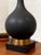 1960s Mid Century Modern American Black Ceramic Lamp With Brass and Wood Base For Sale - Image 9 of 9