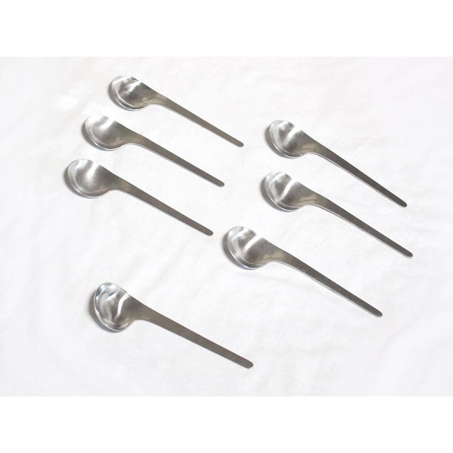 Silver 1960's Arne Jacobsen by Michelsen Space Age Modernist Stainless Steel Flatware - Set of 65 For Sale - Image 8 of 11