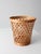 Wood Vintage Open Weave Wicker Waste Basket For Sale - Image 7 of 12