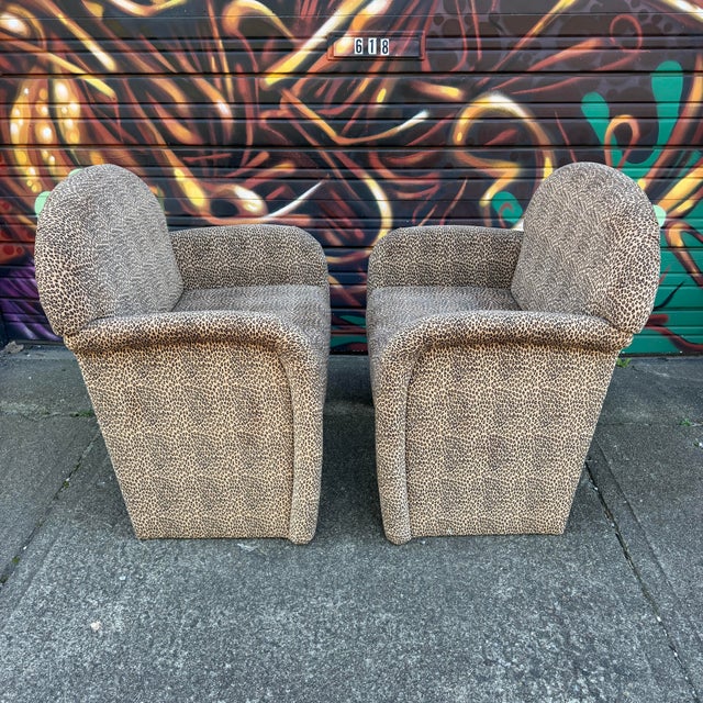 Pair of 1980s Cheetah Print Accent Club Chairs For Sale In Cleveland - Image 6 of 12