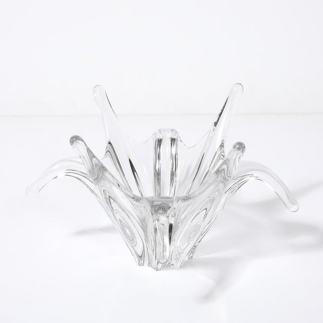 This sculptural Mid-Century Modern Signed Baccarat Crystal Octopus Bowl originated in France, circa 1960. The work...