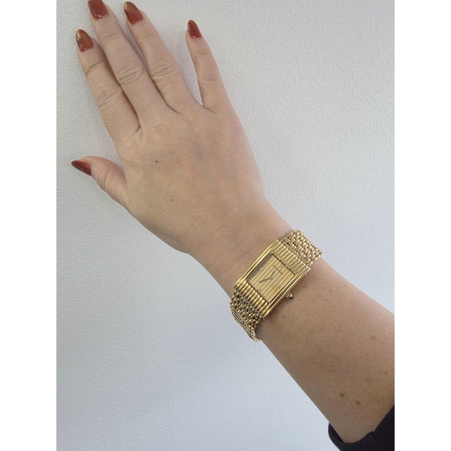 Metal Vintage Boucheron Reflet 18k Gold Quartz Ladies Watch For Sale - Image 7 of 8