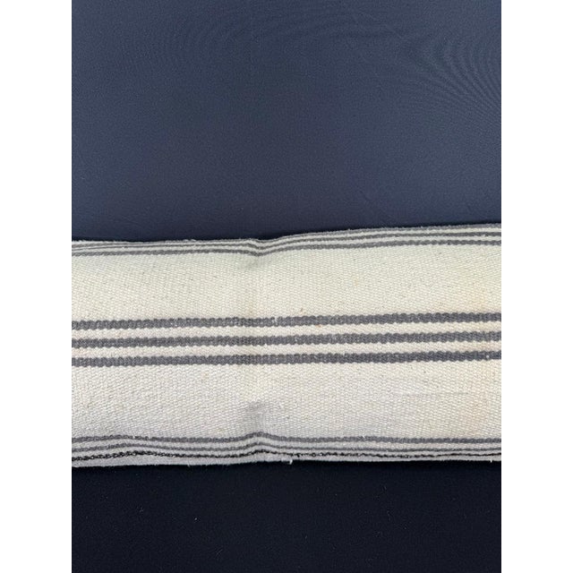 Contemporary Turkish Hemp Pillow Cushion Natural Beige Gray Cushion Cover 12"x46" For Sale - Image 3 of 4