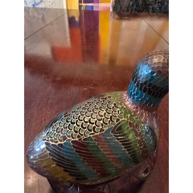 Vintage Chinese Plique a Jour Reticulated Duck Bird For Sale - Image 4 of 12