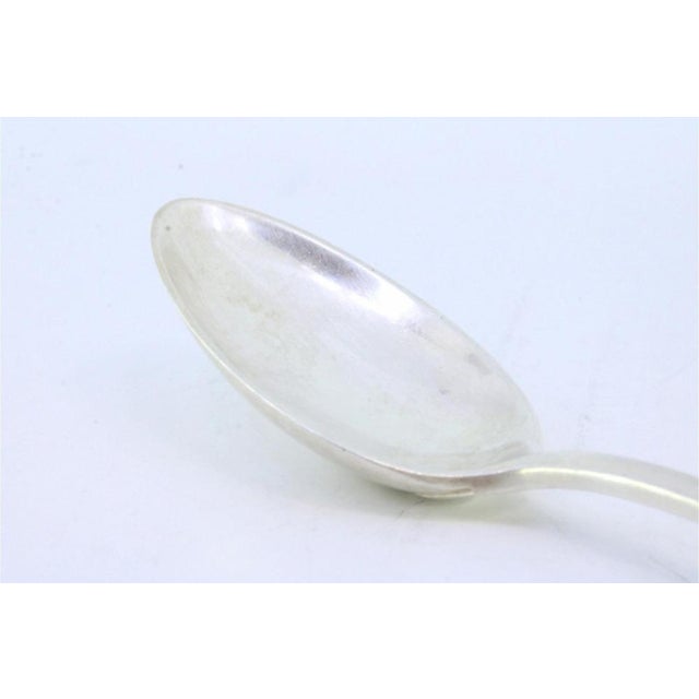 Silver Rice and Serving Spoon with Acanthus Leaves Embossed Handle For Sale - Image 3 of 6