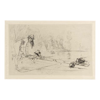 Félicien Rops, Nude, July, 1880s, Etching For Sale