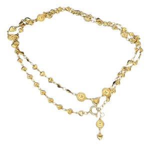 1990s Costume Jewelry Brass Heart Chain Necklace by Mila Schon