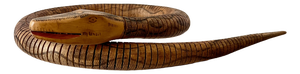 Vintage Articulated Wooden Hand Painted Snake Sculpture, South America, 1980s
