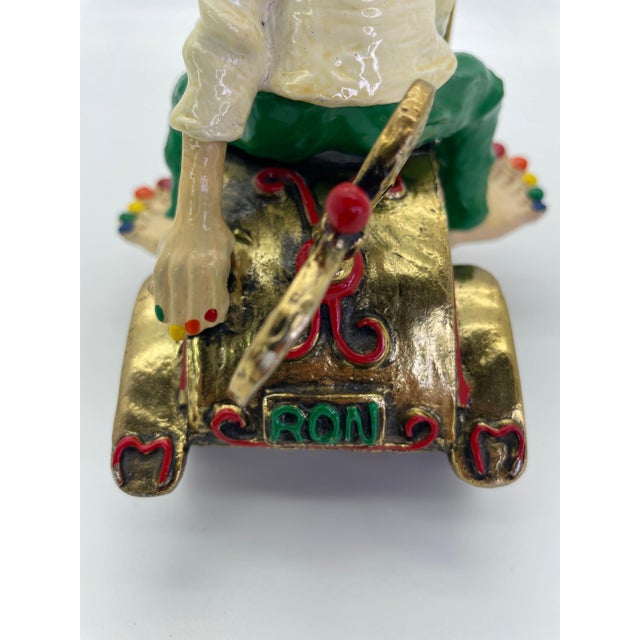 Vintage Ronald A. Lee 24k Gold-Plated Hand-Painted Clown in Wind-Up Car Sculpture, C. 1979–1981 For Sale - Image 12 of 15